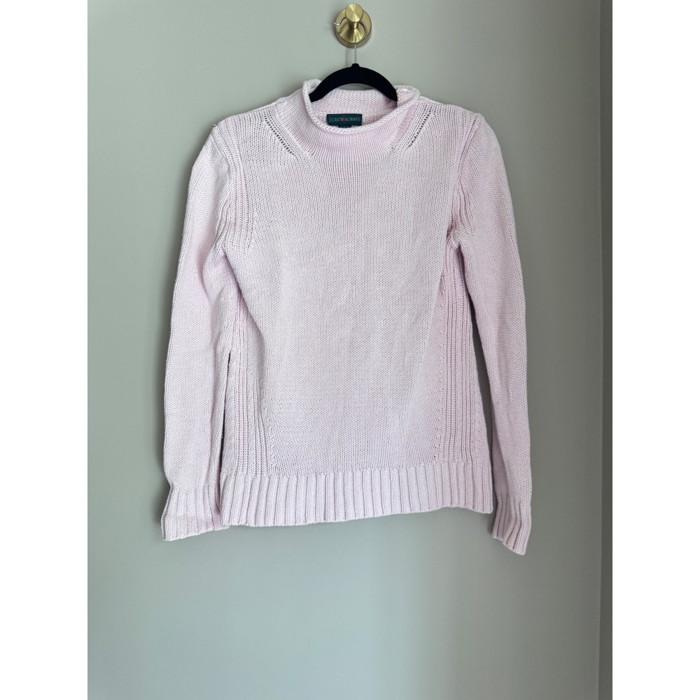 J.Crew Always Pink 100% Cotton Mock Neck Knit Sweater Small Womens